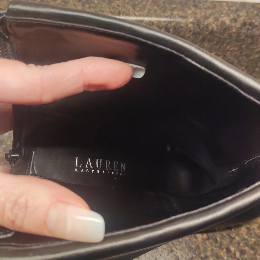 LIKE NEW! Ralph Lauren "Leola" Black High Heel Ankle Boots MSRP $140 (Copy) - Picture 15 of 16